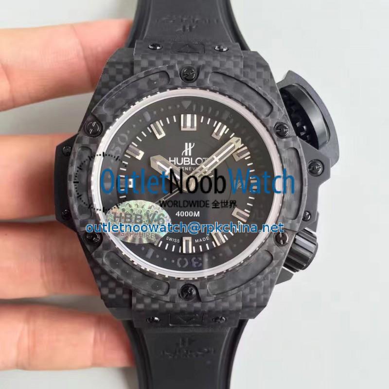 Replica Hublot Big Bang King Power Musee Oceanographique Monaco 731.QX.1140.RX HBB V6 Carbon Fiber Black Dial Swiss 7750