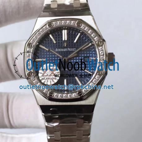 Replica Audemars Piguet Royal Oak 15400 ZX Stainless Steel & Diamonds Blue Dial Swiss 3120