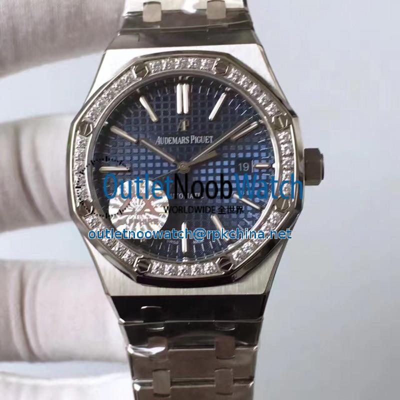 Replica Audemars Piguet Royal Oak 15400 ZX Stainless Steel & Diamonds Blue Dial Swiss 3120