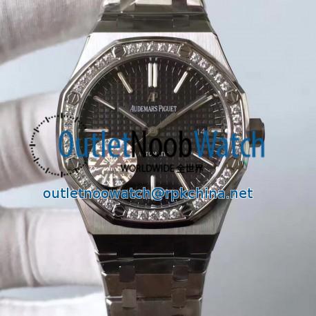 Replica Audemars Piguet Royal Oak 15400 ZX Stainless Steel & Diamonds Black Dial Swiss 3120