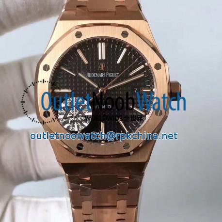 Replica Audemars Piguet Royal Oak 15400 ZX Rose Gold Black Dial Swiss 3120