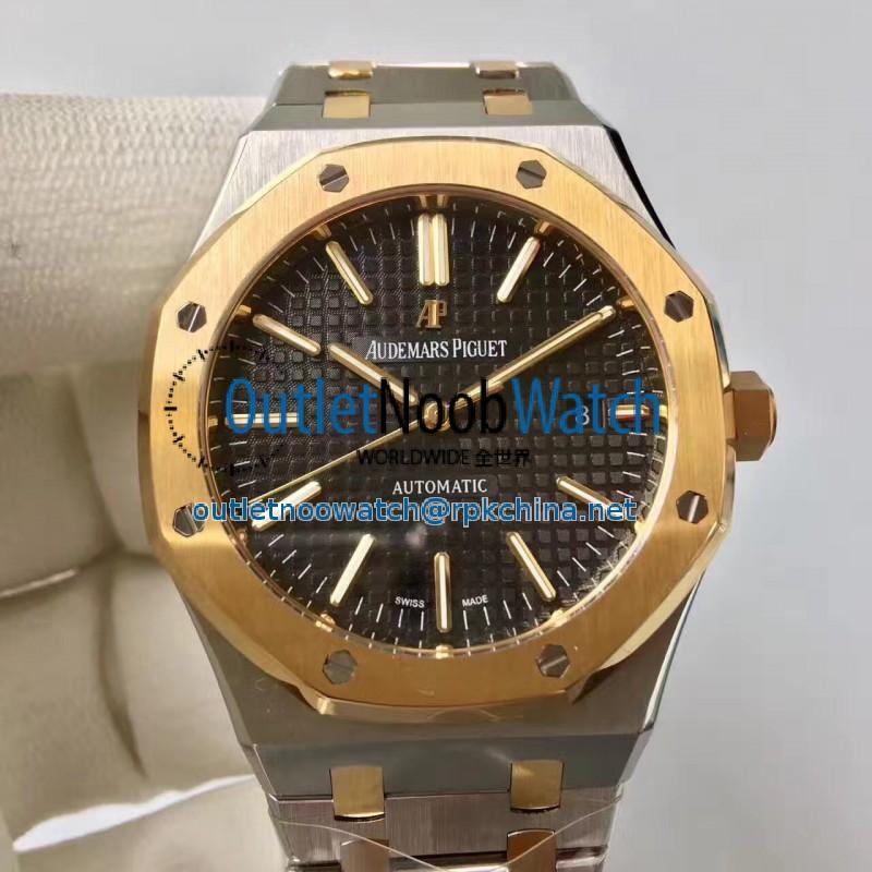 Replica Audemars Piguet Royal Oak 15400 JF Stainless Steel & Yellow Gold Black Dial Swiss 3120