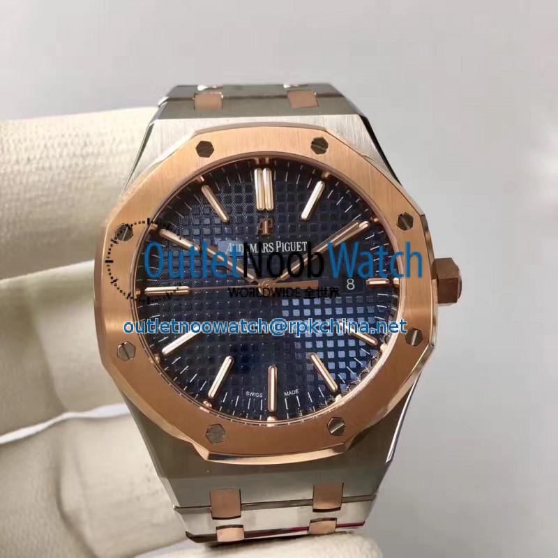 Replica Audemars Piguet Royal Oak 15400 JF Stainless Steel & Rose Gold Blue Dial Swiss 3120