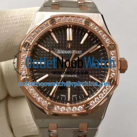 Replica Audemars Piguet Royal Oak 15400 JF Stainless Steel & Diamonds Black Dial Swiss 3120