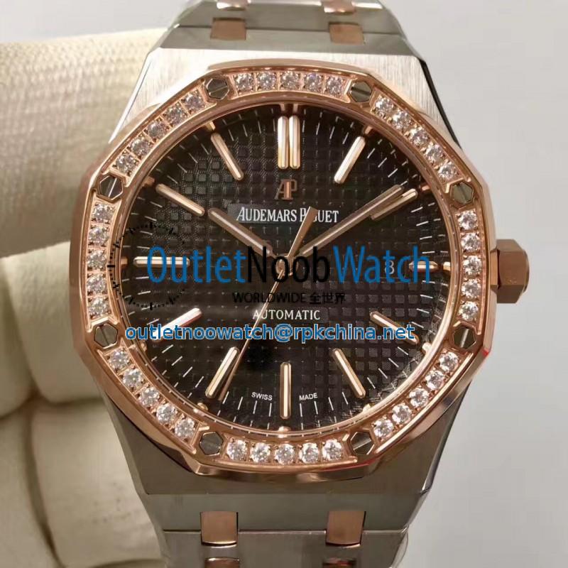 Replica Audemars Piguet Royal Oak 15400 JF Stainless Steel & Diamonds Black Dial Swiss 3120