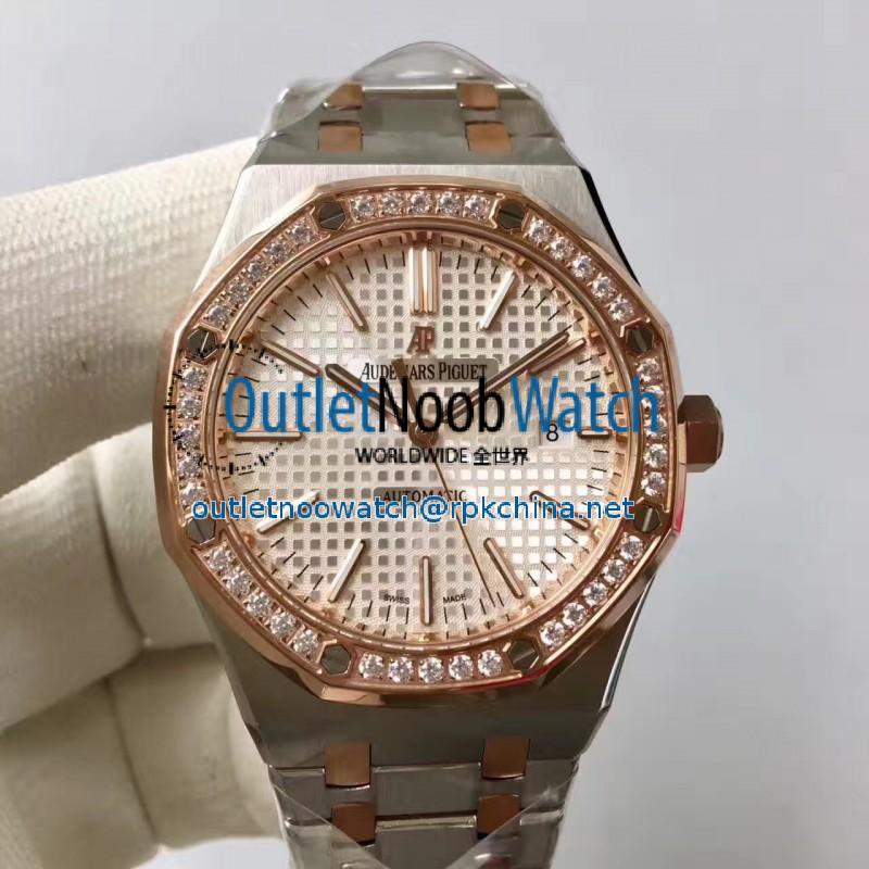 Replica Audemars Piguet Royal Oak 15400 JF Stainless Steel & Diamonds Silver Dial Swiss 3120