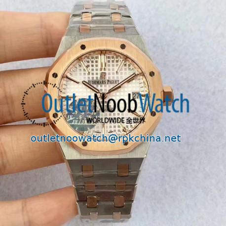 Replica Audemars Piguet Royal Oak 15450 JF Stainless Steel & Rose Gold Silver Dial Swiss 3120