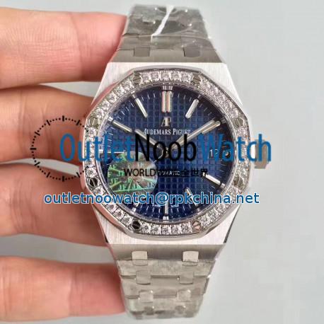 Replica Audemars Piguet Royal Oak 15450 JF Stainless Steel & Diamonds Blue Dial Swiss 3120