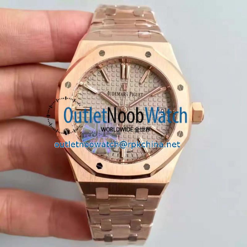 Replica Audemars Piguet Royal Oak 15450 JF Rose Gold Grey Dial Swiss 3120