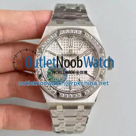 Replica Audemars Piguet Royal Oak 15450 JF Stanless Steel & Diamonds Silver Dial Swiss 3120