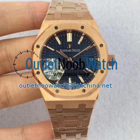 Replica Audemars Piguet Royal Oak 15450 JF Rose Gold Blue Dial Swiss 3120