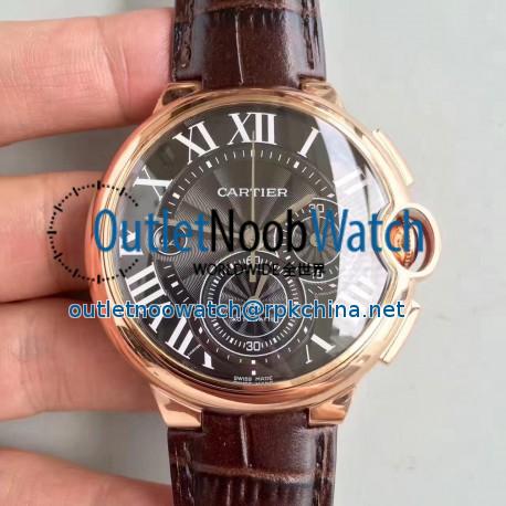 Replica Cartier Ballon Bleu Chronograph W6920074 V5 Rose Gold Black Dial Swiss 8101 MC