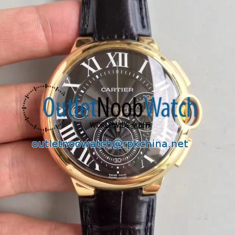 Replica Cartier Ballon Bleu Chronograph W6920007 V5 Yellow Gold Black Dial Swiss 8101 MC