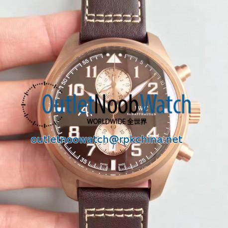 Replica IWC Pilot Last Flight Chronograph IW388005 ZF Brown Ceramic Brown Dial Swiss 7750