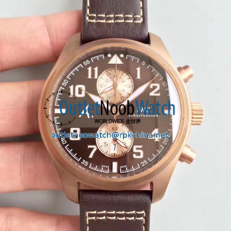 Replica IWC Pilot Last Flight Chronograph IW388005 ZF Brown Ceramic Brown Dial Swiss 7750