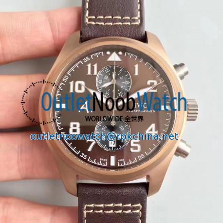 Replica IWC Pilot Last Flight Chronograph IW388005 ZF Brown Ceramic Brown Dial Swiss 7750