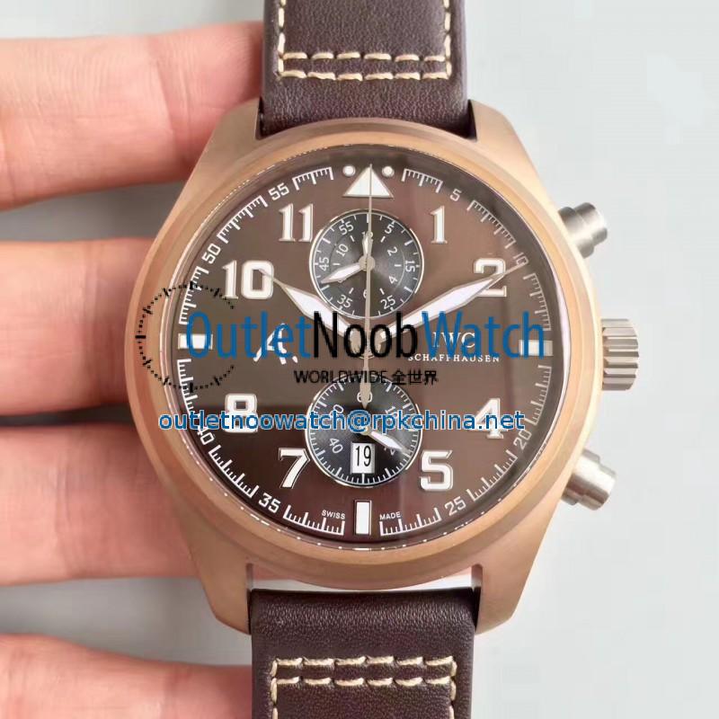 Replica IWC Pilot Last Flight Chronograph IW388005 ZF Brown Ceramic Brown Dial Swiss 7750