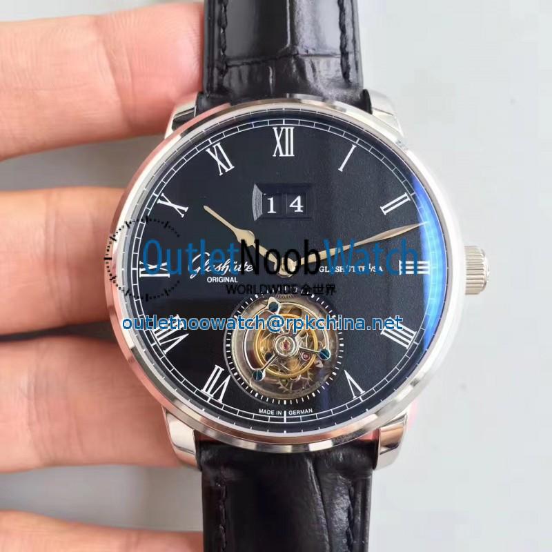 Replica Glashutte Original Senator Excellence Tourbillon 1-94-03-04-04-04 N Stainless Steel Black Dial Swiss 94-03