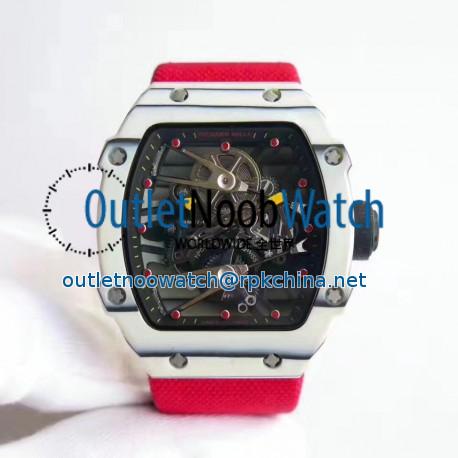 Replica Richard Mille RM27-02 Rafael Nadal KV White Forged Carbon Black Skeleton Dial M6T51