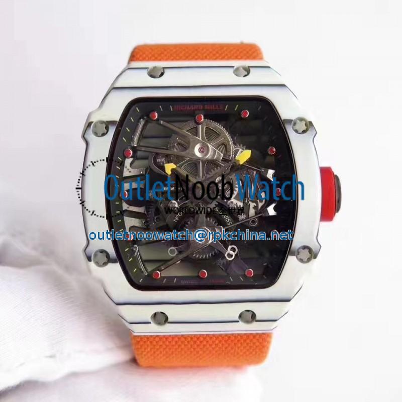 Replica Richard Mille RM27-02 Rafael Nadal KV White Forged Carbon Black Skeleton Dial M6T51