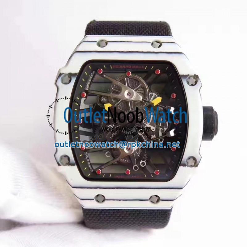 Replica Richard Mille RM27-02 Rafael Nadal KV White Forged Carbon Black Skeleton Dial M6T51