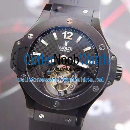 Replica Hublot Big Bang Tourbillon Solo Bang Ceramic 305.CM.134.RX JF Ceramic Carbon Fiber Dial Swiss Tourbillon