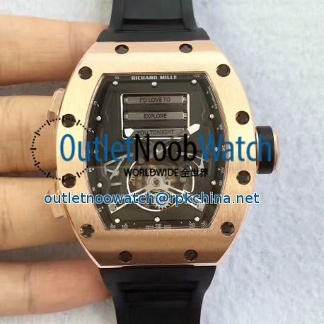 Replica Richard Mille RM69 Erotic Tourbillon KV Rose Gold Black Dial Swiss Caliber RM69