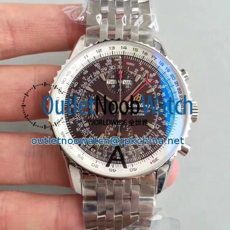 Replica Breitling Navitimer Montbrillant Datora A21330 JF Stainless Steel Chocolate Dial Swiss 7750