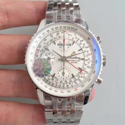 Replica Breitling Navitimer Montbrillant Datora A21330 JF Stainless Steel White Dial Swiss 7750