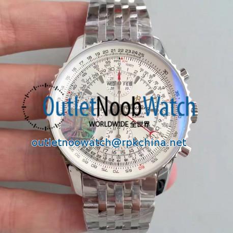 Replica Breitling Navitimer Montbrillant Datora A21330 JF Stainless Steel White Dial Swiss 7750