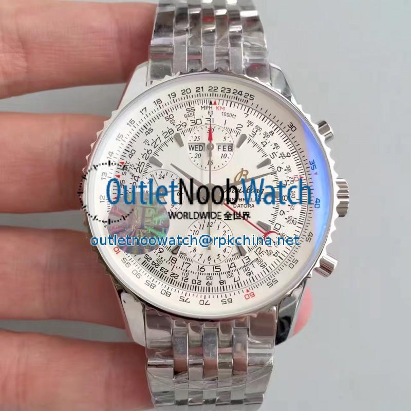 Replica Breitling Navitimer Montbrillant Datora A21330 JF Stainless Steel White Dial Swiss 7750