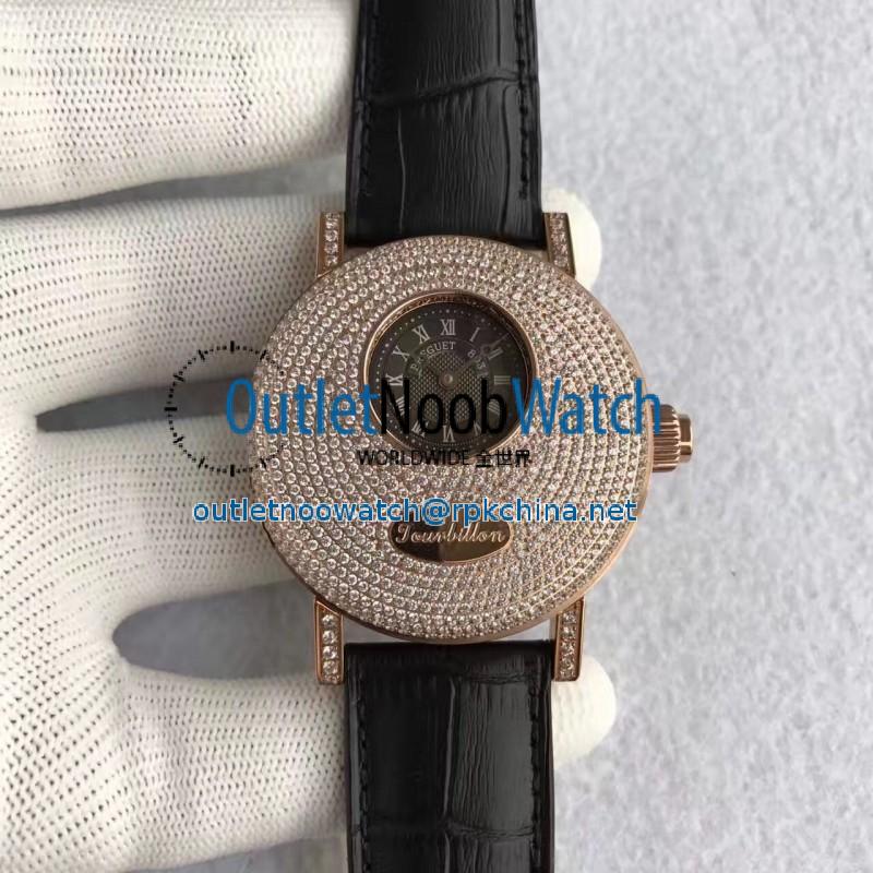 Replica Breguet Classique Complications Tourbillon 1808BR/92/9W6 BM Rose Gold & Diamonds Rose Gold Dial Swiss Tourbillon