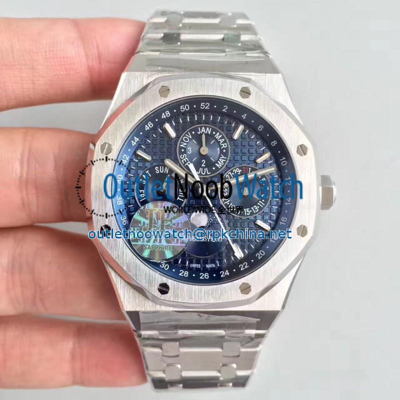 Replica Audemars Piguet Royal Oak Perpetual Calendar 41MM 26574ST.OO.1220ST.02 JF Stainless Steel Blue Dial Swiss 5134