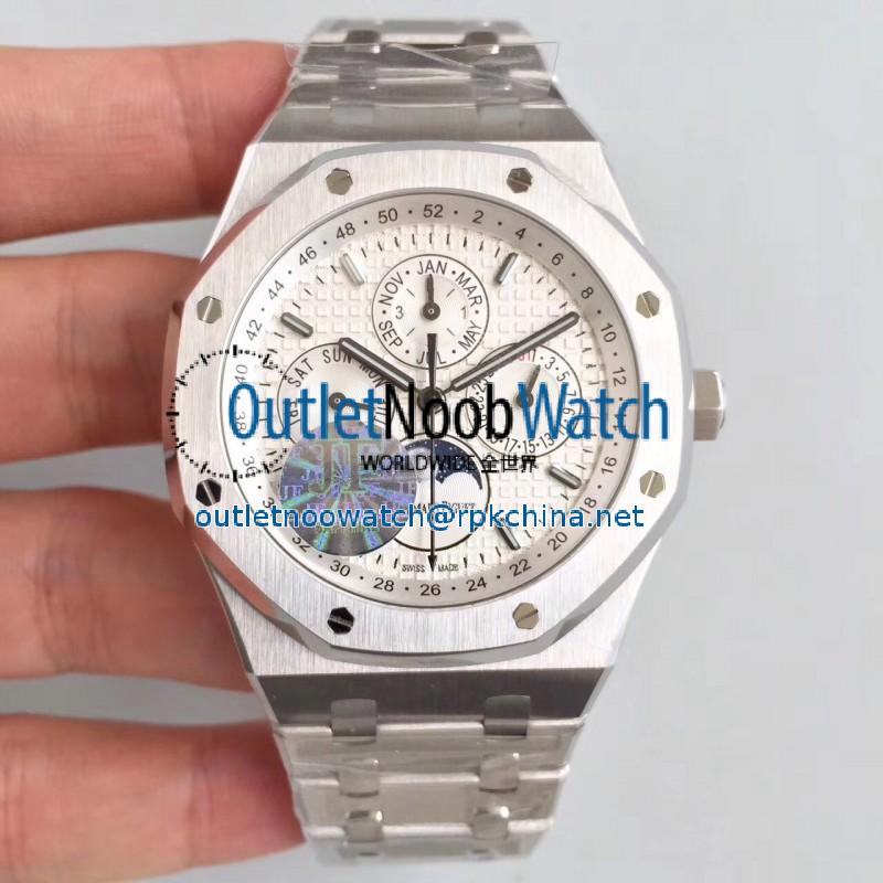 Replica Audemars Piguet Royal Oak Perpetual Calendar 41MM 26574ST.OO.1220ST.01 JF Stainless Steel Silver Dial Swiss 5134