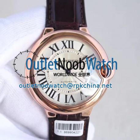 Replica Ballon Bleu De Cartier 42MM WGBB0017 V9 Rose Gold Silver Dial Swiss 2688-2