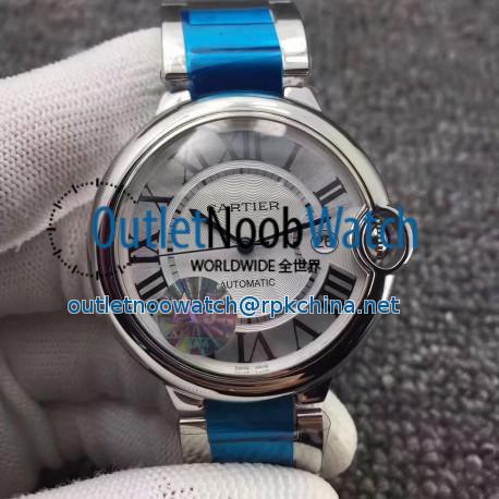 Replica Ballon Bleu De Cartier 42MM W69012Z4 AJ Stainless Steel Silver Dial Swiss 2824-2