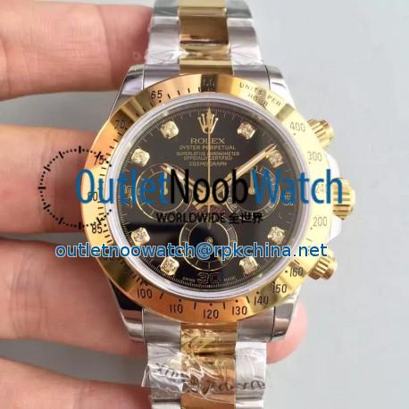 Replica Rolex Daytona Cosmograph 116503 JH Yellow Gold & Stainless Steel Black Dial Swiss 4130 Run 6@SEC