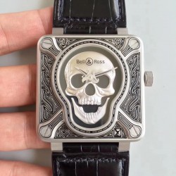 Replica Bell & Ross BR 01 Burning Skull N Stainless Steel Black Dial M9015