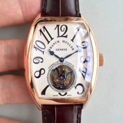 Replica Franck Muller Cintree Curvex Imperial Tourbillon 8880 T LH Rose Gold White Dial Swiss Tourbillon