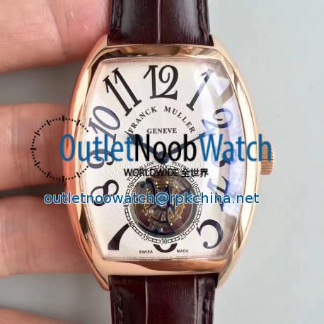 Replica Franck Muller Cintree Curvex Imperial Tourbillon 8880 T LH Rose Gold White Dial Swiss Tourbillon