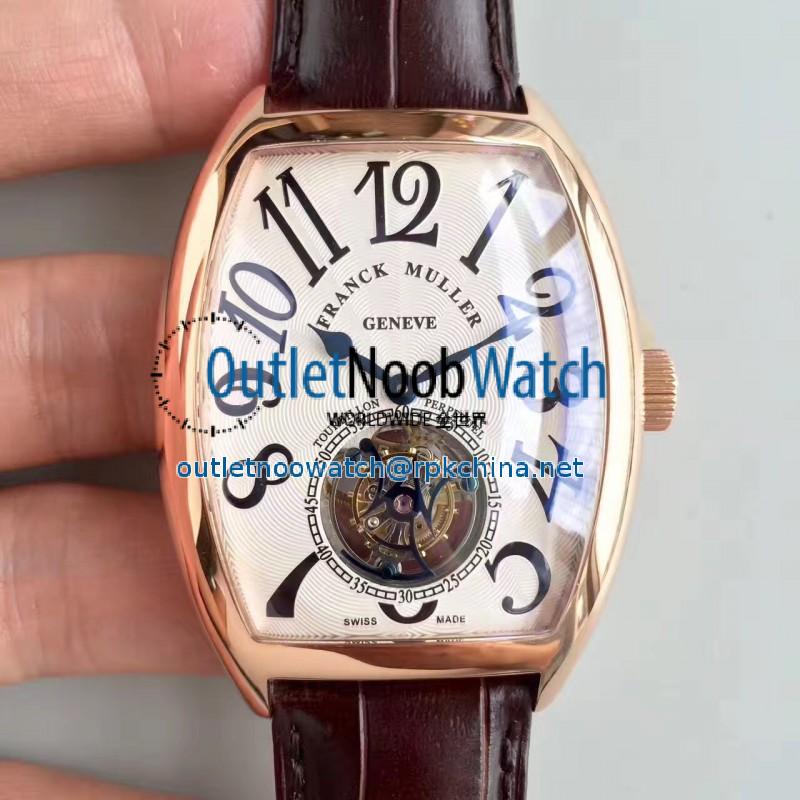 Replica Franck Muller Cintree Curvex Imperial Tourbillon 8880 T LH Rose Gold White Dial Swiss Tourbillon