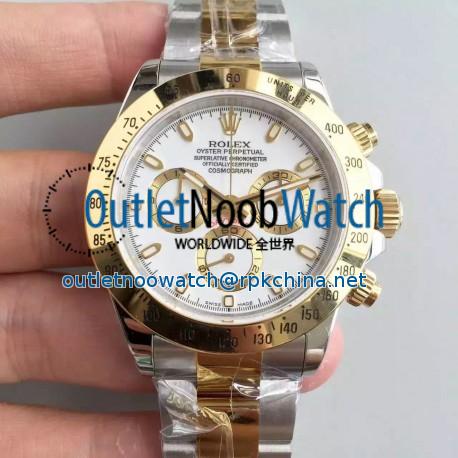 Replica Rolex Daytona Cosmograph 116503 JF Stainless Steel & Yellow Gold White Dial Swiss 7750 Run 6@SEC