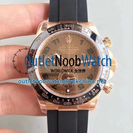 Replica Rolex Daytona Cosmograph 116515LN N Rose Gold Chocolate Dial Swiss 7750 Run 6@SEC