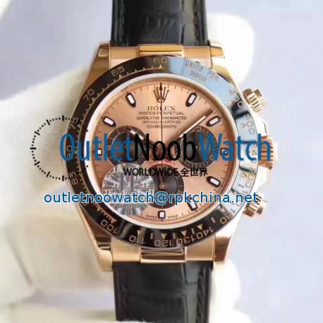 Replica Rolex Daytona Cosmograph 116515LN JF Rose Gold Rose Gold Dial Swiss 7750 Run 6@SEC