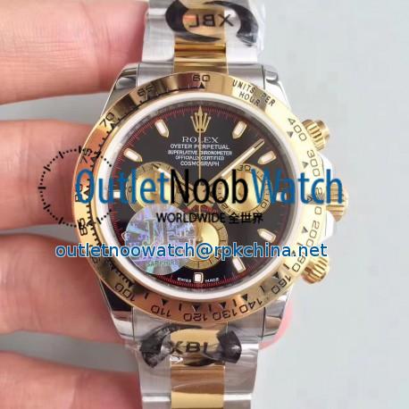 Replica Rolex Daytona Cosmograph 116503 JF Stainless Steel & Yellow Gold Black & Champagne Dial Swiss 7750 Run 6@SEC