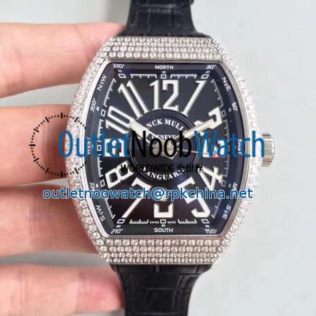 Replica Franck Muller Vanguard V45 LE Titanium & Diamonds Black Dial Swiss 2824-2