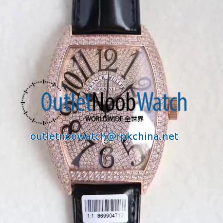 Replica Franck Muller 8880 SC DT ZX Rose Gold & Diamonds Diamond Dial Swiss 2824-2