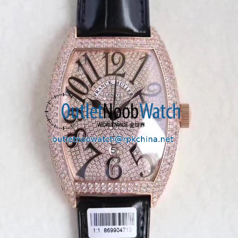 Replica Franck Muller 8880 SC DT ZX Rose Gold & Diamonds Diamond Dial Swiss 2824-2