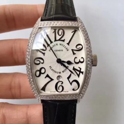 Replica Franck Muller 7880 SC DT Platinum Rotor ZX Stainless Steel & Diamonds White Dial Swiss 2824-2