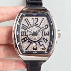 Replica Franck Muller Vanguard V45 N Stainless Steel Diamond Dial Swiss 2824-2